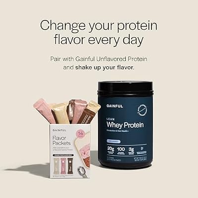 Gainful Flavor Sticks for Unflavored Protein Powder, Neapolitan Variety Pack, Strawberry, Chocolate & Vanilla Flavor Boosters, For Plant Based or Whey Protein, No Sugar Added, 14 Count