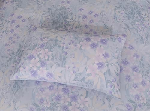 PRIME LINENS Duvet Cover Set 4 Pcs Polyester-Cotton Quilt Cover Bedding Set With Pillow Cases and Extra Fitted Sheet Included (Orchids 1, Double) - Image 6