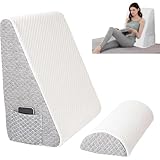 WAYAMY Almohada de Cuña para Dormir, cuña Triangular de para Adultos,Algodón de Silicona Mejorado para Soporte para...