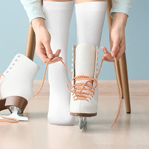 6 Pairs Ice Skating Socks Cotton Compression Socks Roller Skate Socks Knee Socks Athletic Sport For Women Girl (Black, White, Nude Color) #TOP6