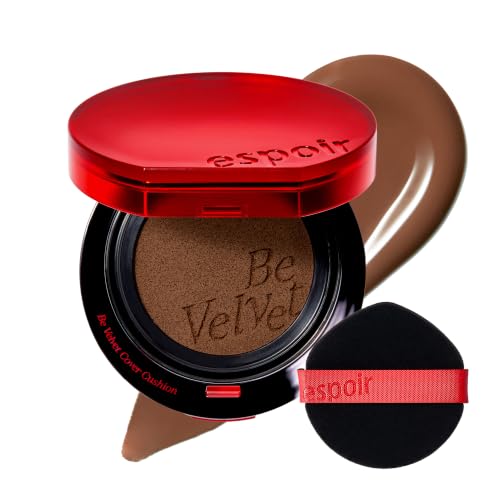 Image of ESPOIR Be Velvet Cushion Foundation #46 Truffle | Quick and Easy Coverage with Long-lasting Color by Zero Oxidation, Velvety Smooth Finish & Lightweight Formula, Vegan, Korean Makeup, 0.46 oz