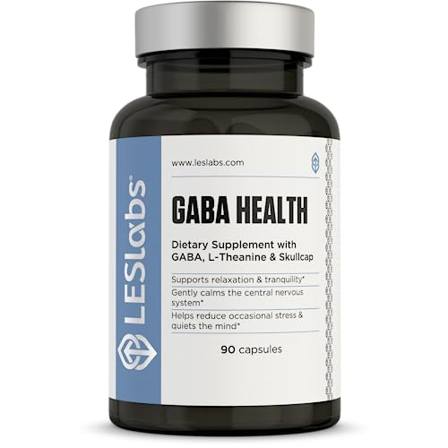 LES Labs GABA Health – Calm Mind & Relaxation, Stress Relief, Neurotransmitter Support & Deep Sleep – GABA, Taurine, Passionflower, Skullcap, L-Theanine & Magnesium – Non-GMO Supplement – 90 Capsules