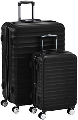 Amazon Basics Hardside Spinner Suitcase Luggage with Wheels - 20-Inch, 28-Inch, Black