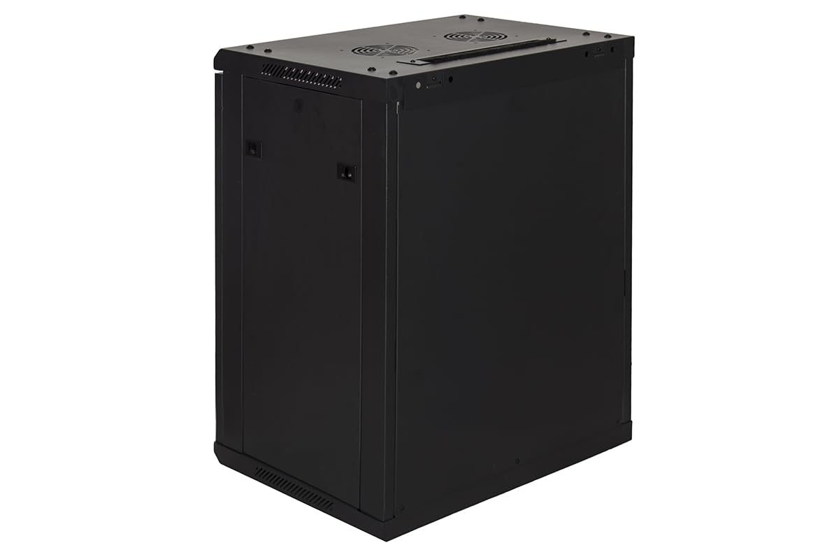 Armoire Rack 19" 12 unités murales (a) 635 x (L) 600 x (p) 450 Noir démonté Porte Verre