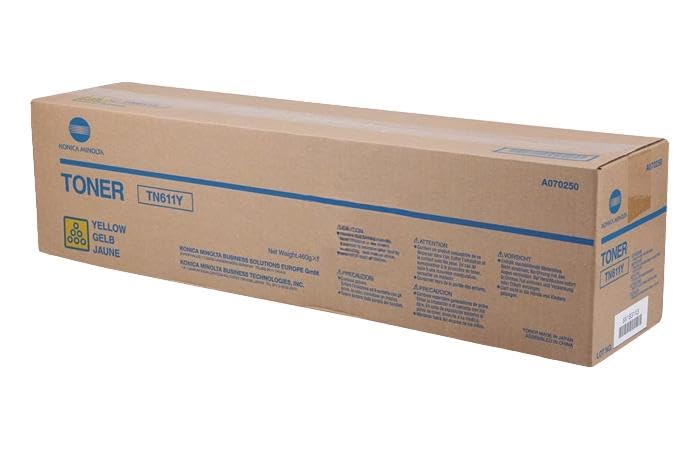 Toner Jaune TN611Y pour Présentations Claires sur Bizhub C650 Minolta