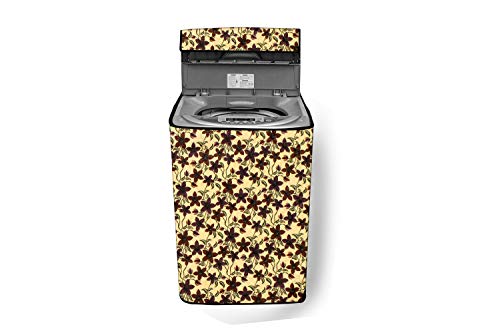 Image of Stylista Top Load Fully Automatic Washing Machine Cover Compatible for IFB 8 kg, 8.5 kg, 9 kg & 9.5 kg, Sprig Pattern Yellow