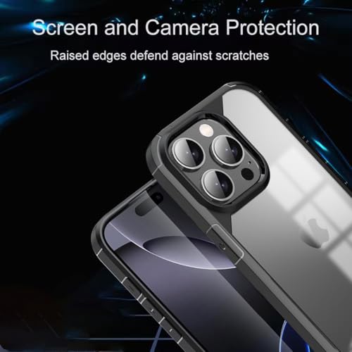 Image of KARWANBack Case Cover |Shockproof Bumper Case | Full Camera Protection | Raised Edges | Super Soft Side TPU | Bumper Case for iPhone 14 Pro - Black