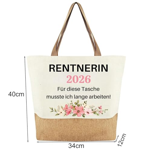 jenich Rentner Geschenk Frau Rentner 2026 tasche Schlüsselanhänger Rentnerin Socken Tasche Renteneintritt Geschenk Frauen Bag Ruhestandsgeschenk für Frauen Abschiedsgeschenk Kollegin Rente