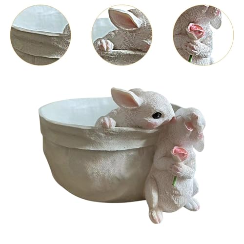 Pot de fleurs lapin pour balcon et table au style artisanal unique