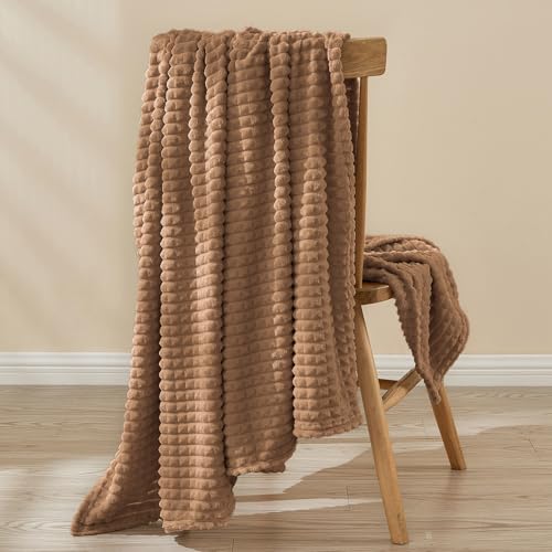 EMME Kuscheldecke 200x230 Fleece Weich Warm Flauschig Braun Tagesdecke – Ansicht 4