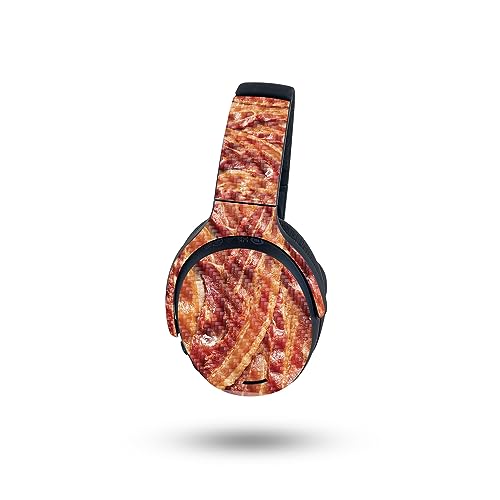 Image of MightySkins Carbon Fiber Skin Compatible with Skullcandy Crusher ANC 2 - Crispy Bacon | Protective, Durable Textured Carbon Fiber Finish | Easy to Apply