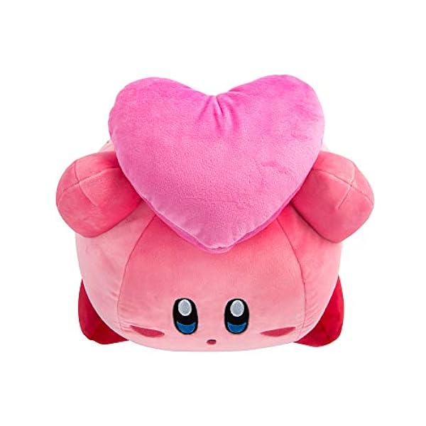 Club Mocchi Mocchi TOMY Knuffel Kirby Mega-hart 38 cm uit het Nintendo-universum. Super zacht en ideaal voor verzamelaars en meisjes en jongens vanaf 3 jaar. T12787 meerkleurig