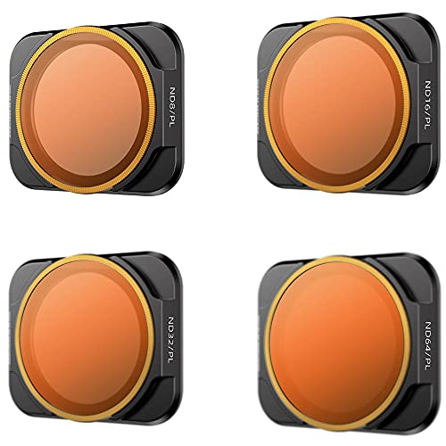 Kiowon DJI AIR 2S 専用 レンズフィルターセット ND8/PL+ND16/PL+ND32/PL+ND64/PL 保護フィルター 光学ガラス 強調 色彩効果用フィルター