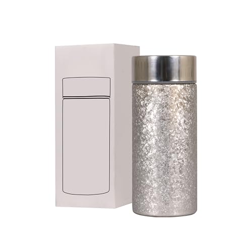 Image of Titanium Water Cup with Lid, Leakproof & Lightweight Portable Bottle, Durable Metal Drink Container for Office Travel Home, Reusable Teacup for Daily Use (Titanium Silver, 350 ML)