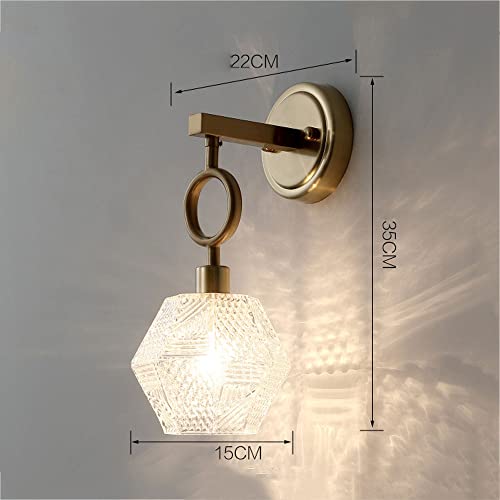 Lámpara de pared de vidrio moderna con aplique interior base E14 sala 8