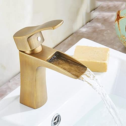 Robinet cascade salle de bain laiton antique mitigeur chaud froid