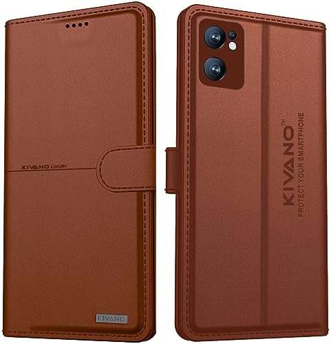 Image of KIVANO Compatible with Oppo Reno 7 5G Flip Cover | Leather Finish | Inside Pockets & Inbuilt Stand | Shockproof Wallet Style Magnetic Closure Back Cover Case