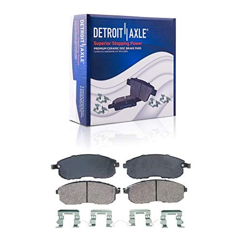 Image of Detroit Axle - Front Passenger Side Brake Caliper Ceramic Brake Pads Replacement for Infiniti I35 Nissan Maxima Altima - 3pc Set