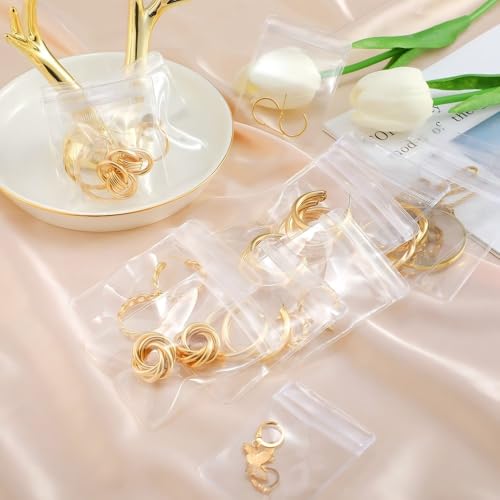 Image of 30Pcs Jewelry Storage Bags, Resealable PVC Clear Jewelry Bags Plastic Jewelry Pouches with Self-Sealing Zipper, Anti-Tarnish Bags for Rings, Earrings, Bracelets, and Small Jewelry Packaging