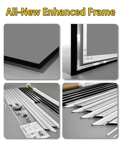 Image of 92 inch Gray ALR Fixed Frame Projection Screen for Tri-Color Laser Projectors, 16:9 4K /8K UHD, Speckle-Reducing for Home Theater