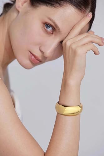 Chunky Gold Cuff Bracelets for Women Wide Gold Bangle Bracelet Hammered Open Wrist Cuff Bracelet Christmas Holiday Jewelry2