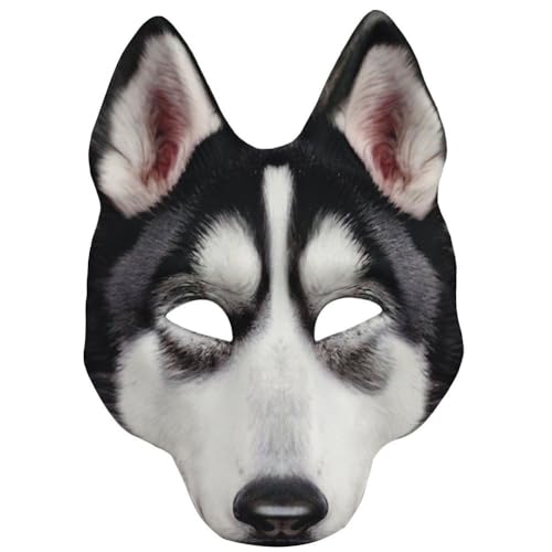 Vobumix Masque De Cosplay Husky, Masque d'animal De Chien, Masque De Fête, Accessoire De Stand...