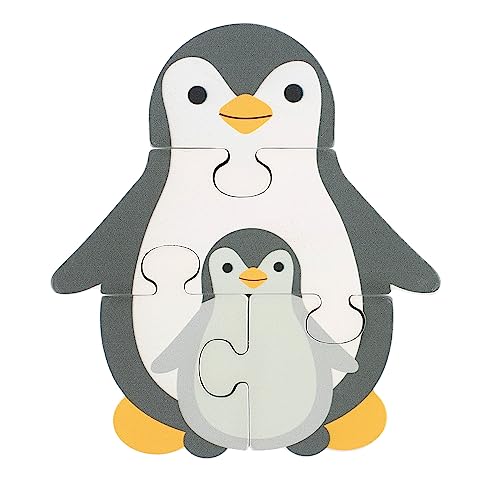 Penguin Mini Wooden Puzzles - My First Puzzles, Jigsaw Puzzle Games with Sea life Animal - Educational Toys For 1 Year Old + Toddler, Montessori Early Development & Activity Toys by Orange Tree Toys