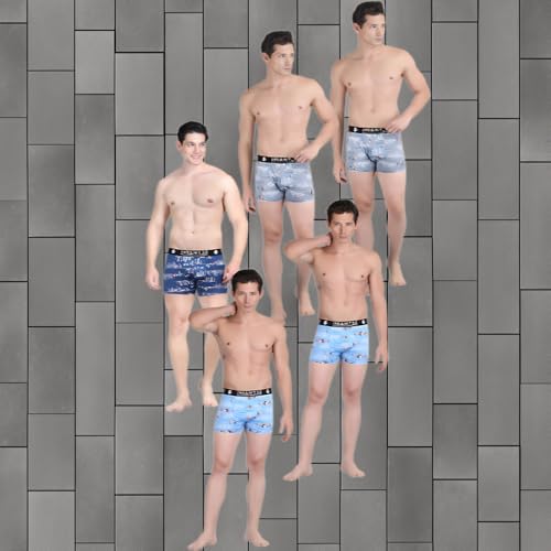 Image of Men's Nylon Stretch Printed Trunk | Ultra-Soft, Breathable Innerwear for Men | Stylish & Supportive Fit