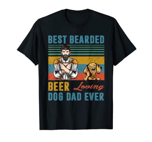 Best Bearded Beer Loving Dog Ever Dad Vizsla Dog Lover Camiseta