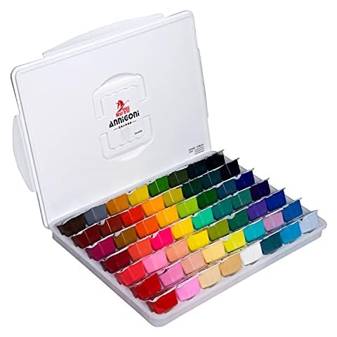 Gouache Paint Set, 56 Colors x 30ml Unique Jelly Cup Design in a Carrying Case, Gouache Opaque Watercolor Painting Perfect Art Supplies for Artists, Students, and Kids Cover