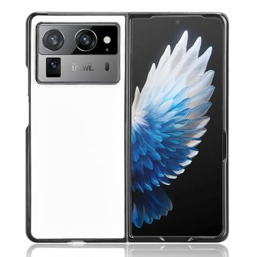 Image of for Tecno Phantom V Fold2 Case Carbon Fiber Texture Shockproof PU+PC Phone Cover - White