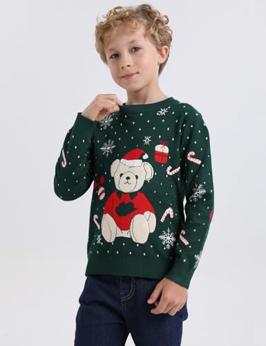 Wyeysyt Kids Ugly Christmas Sweater Boys Girls Funny Novelty Xmas Knitted Pullover Holiday Party Clothes 3-7 Years4