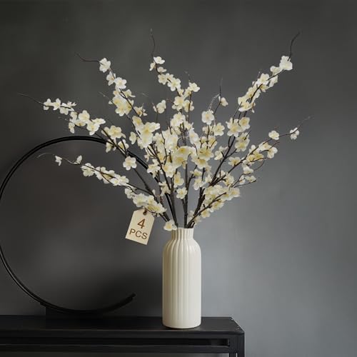 Cherry Blossom Branches 39 Inch 6PC White Cheery Blossom Branches for Decor