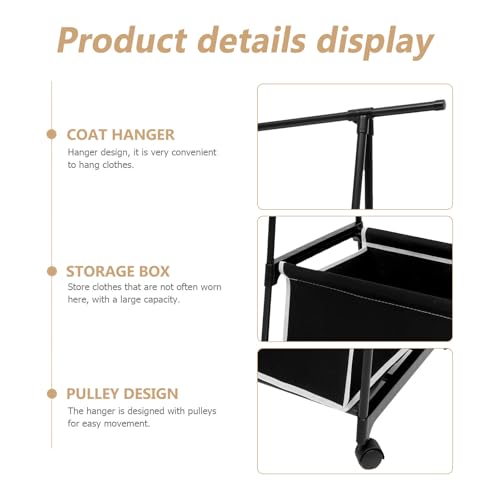 Perchero metálico negro para ropa en el balcón y dormitorio compacto 4