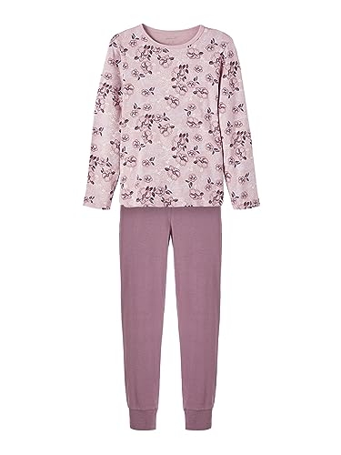 NAME IT Mädchen Nkfnightset Mauve Shadows Flower Noos Schlafanzug, Mauve...