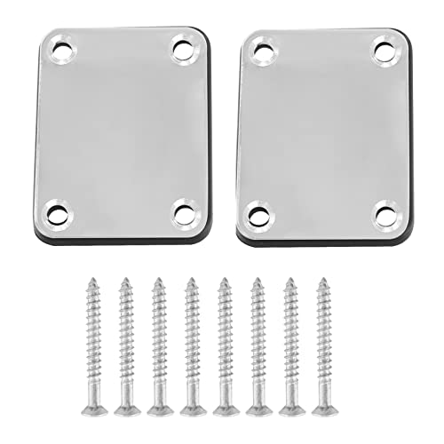 2 Pack Electric Guitar Neck Joint Plates Silver