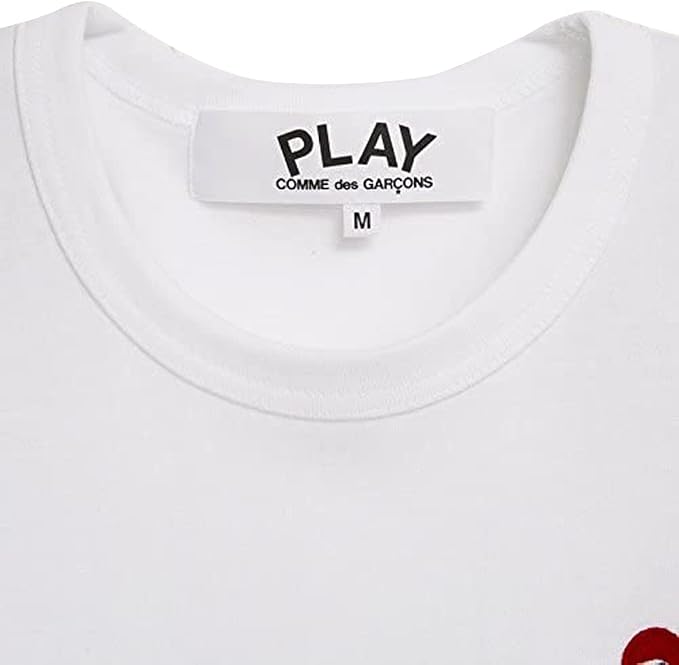 プレイコムデギャルソン　メンズ　白　半袖　Tシャツ　Mサイズ プレイ 半袖Tシャツ-白-ユニ ワンポイント赤ハート コムデギャルソン トップス