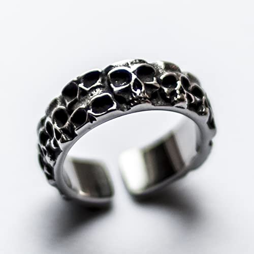 Image of Death Skull Ring for Men Stainless Steel Jewelry Biker Rings Scary Death Ring Skull for Gifts