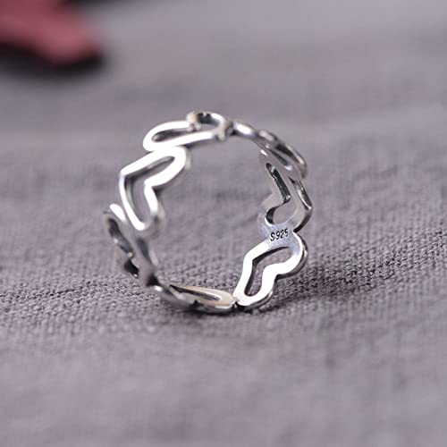 Bague ajustable en argent S925 d'une brillance haut de gamme