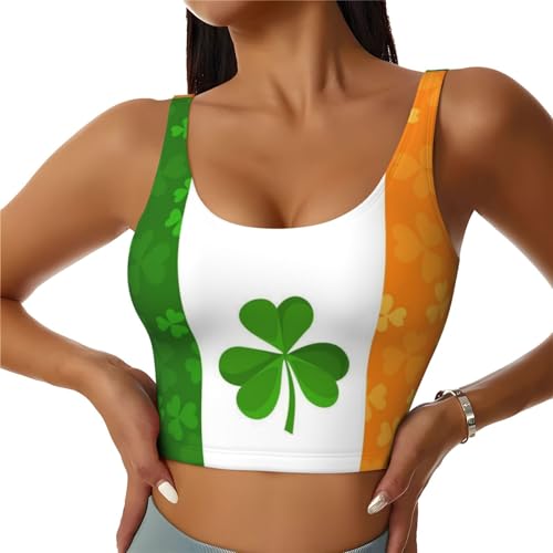 Irish Flag Print Lightweight Trendy Women Sports Vest Yoga Workout Running Vests All Seasons