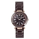 [マウロジェラルディ] ソーラー 時計 レディース セラミック MJ068 (ブラウン＆ピンクゴールド, ブラウン＆ピンクゴールド)