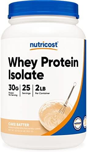 Nutricost Whey Protein Isolate Powder (Cake Batter, 2LBS)