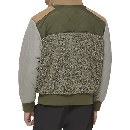 DKNY Mens Mixed Media Fashion Sherpa Bomber2