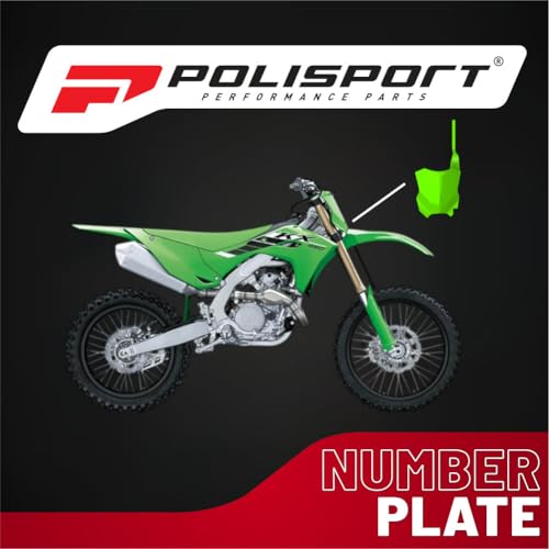 Polisport 8665900010 - Tabella Portanumero Replica Oem Realizzata In Plastica Lucida Resistente E Durevole Compatibile Con Le Moto Kawasaki In Colore Verde - 5