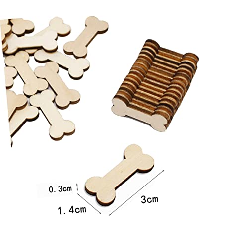 ARTIBETTER 100 Stück Unvollendete Holz Hundeknochen Ausschnitte zum Malen und Dekorieren Diy Holz Bastelbedarf für Kreative Projekte und Dekorationen