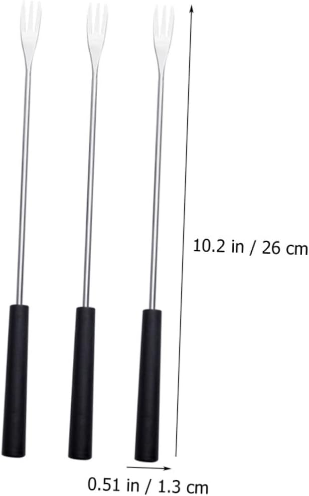 BESTOYARD 60 Pcs Chocolate Fondue Fork Dessert Fork Pp Stainless Steel