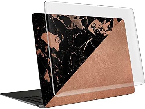 Skinit Case + Skin Compatible with MacBook Air 13in (2020) Originally Designed Black and Rose Gold Marble Split Design