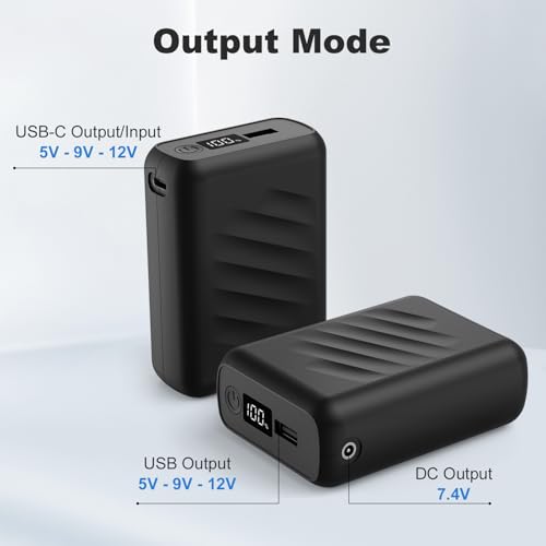 FERNIDA 77W Power Bank 20000mAh Battery Pack with LED Display Fast Charging, USB 5V/9V/12V, DC 7.4V and USB-C in & Out Portable Charger for Phone and Heated Clothes - Thumbnail 3