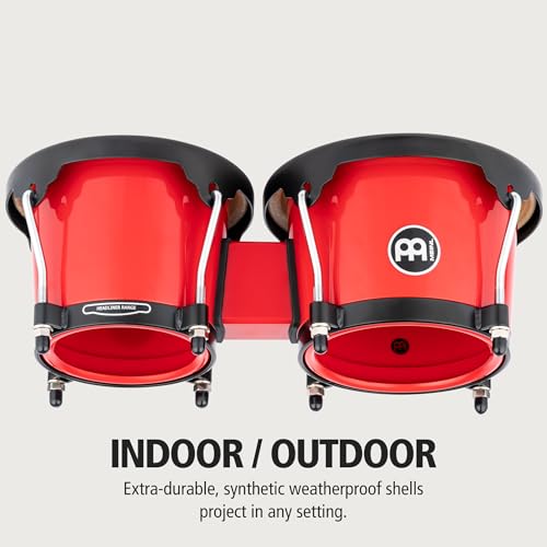 Image of Meinl Percussion Bongos with Bag and Tuning Key, 6.5 inch and 7.5 inch Hand Drum Set - Buffalo Heads, Synthetic Shells