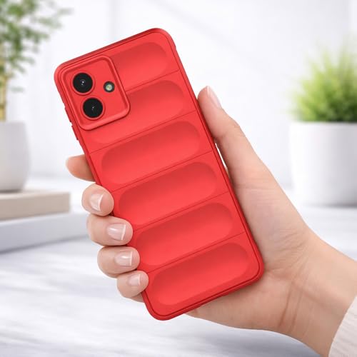 Image of Amazon Basics Mobile Cover for Samsung Galaxy A07 | Full Camera Protection | Liquid Silicon Case | Flexible Bumper Case for Samsung Galaxy A07 4G /5G /F07 4G /M07 4G /M17e 5G /F70e 5G (Red)